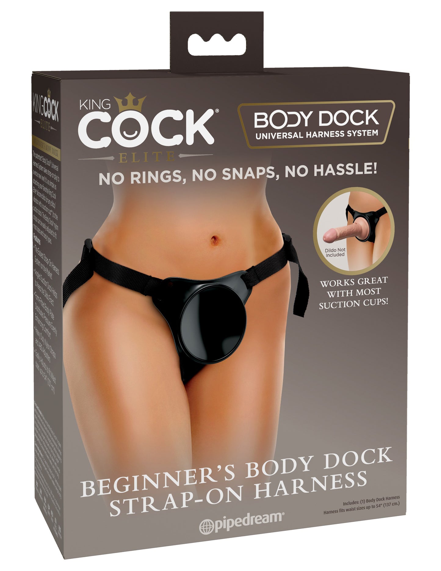 King Cock Elite Beginner's Body Dock Strap-on Harness - Black