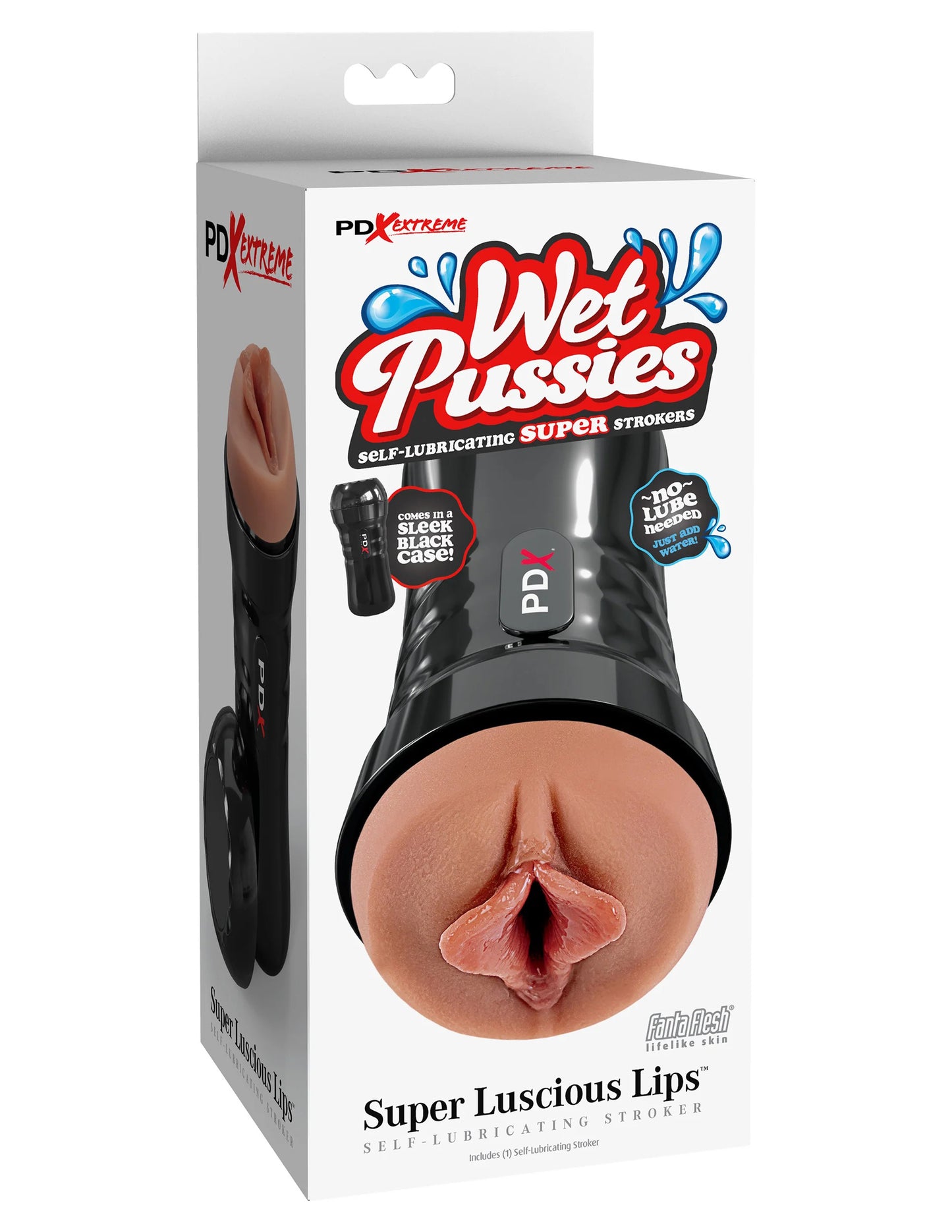 Wet Pussies - Super Luscious Lips Self Lubricating Stroker - Brown