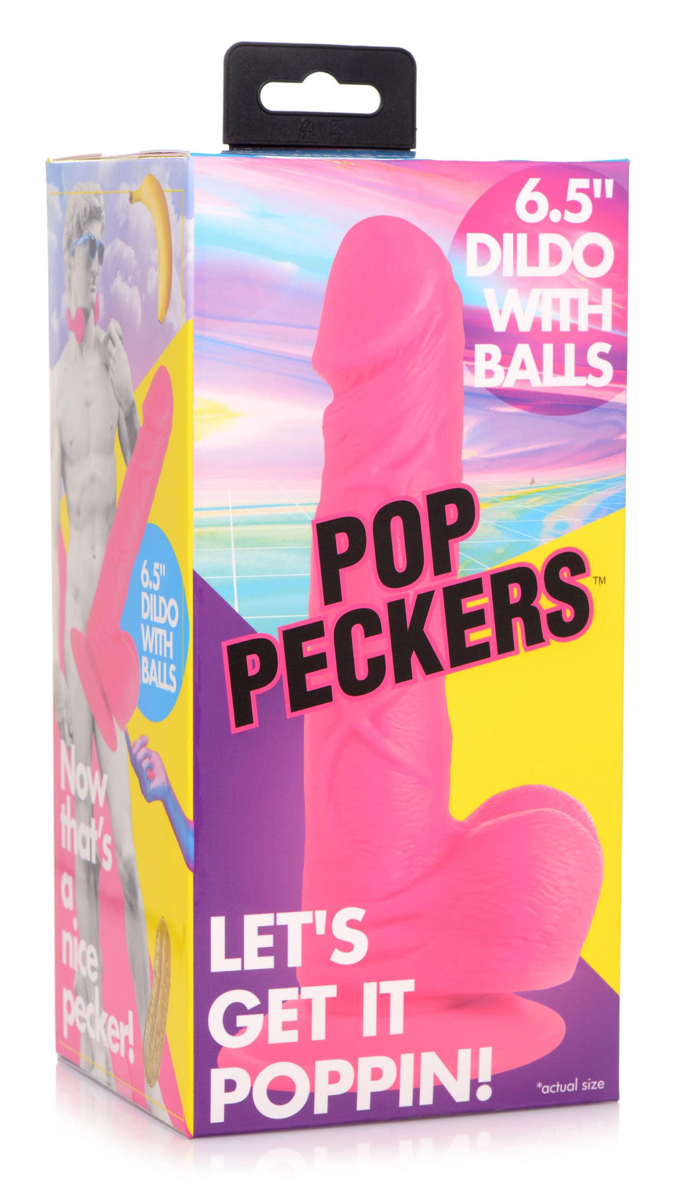 Pop Pecker 6.5 Inch Dildo With Balls - Pink