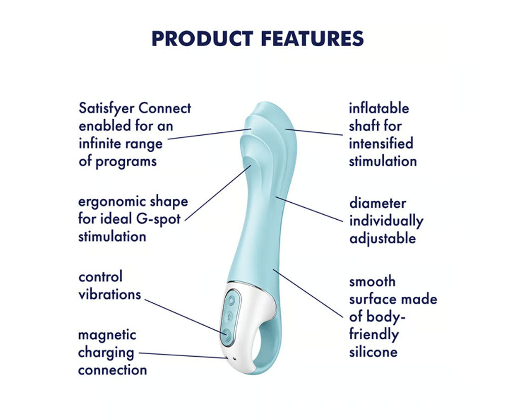 Satisfyer Air Pump Vibrator 5 Plus Inflatable G-Spot Vibrator - Blue