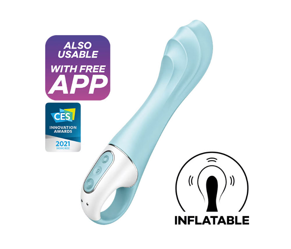 Satisfyer Air Pump Vibrator 5 Plus Inflatable G-Spot Vibrator - Blue