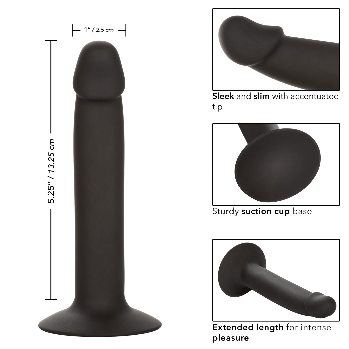 Silicone Slim Anal Stud - Black