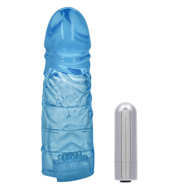 Up Extended It Up Vibrating Extension Sleeve - Blue Rechargeable