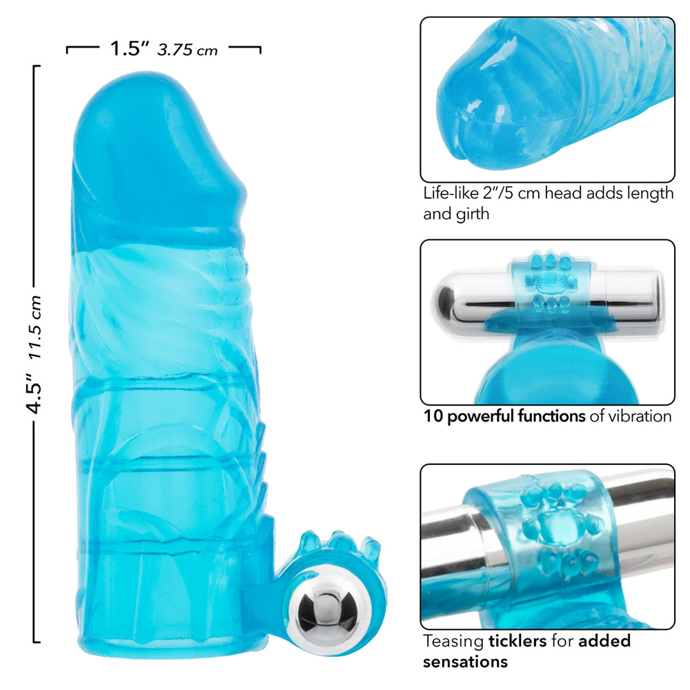 Up Extended It Up Vibrating Extension Sleeve - Blue Rechargeable