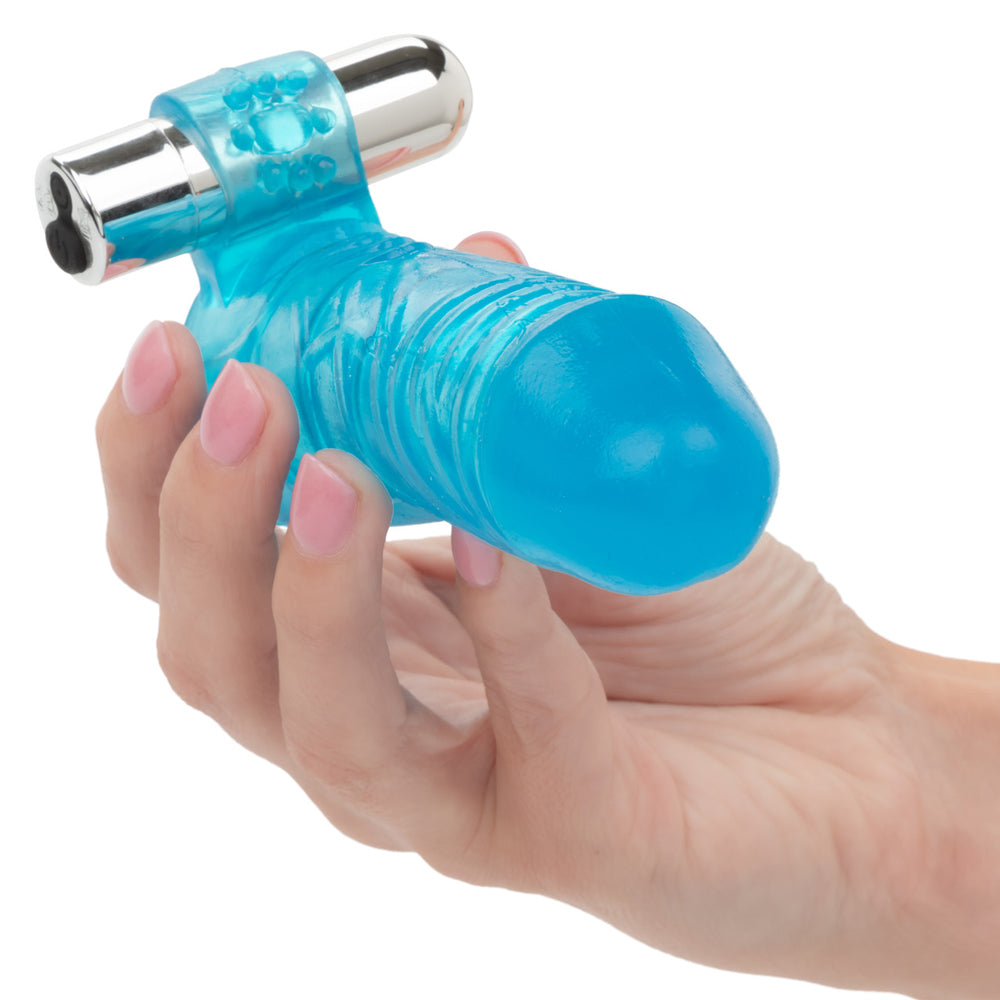 Up Extended It Up Vibrating Extension Sleeve - Blue Rechargeable