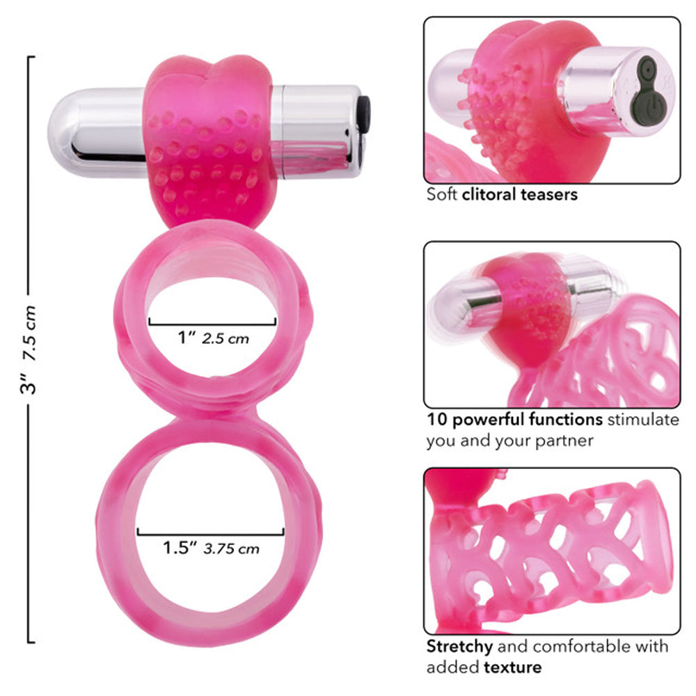 Lovers Cage Stretchy Cock Cage Comfortable Scrotum Cage Pink Rechargeable