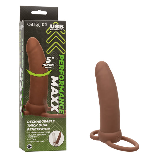 Performance Maxx Rechargeable Thick Dual Penetrator - Brown