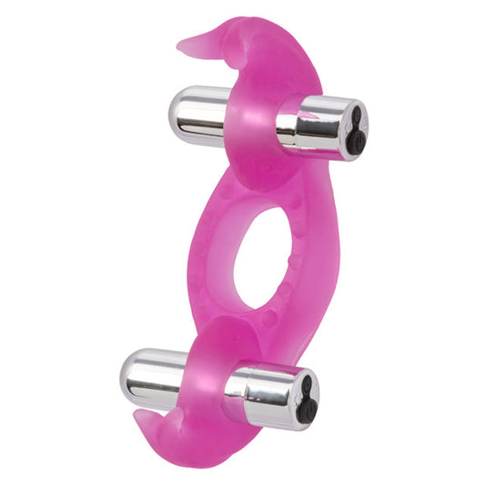 Silicone Triple Orgasm Erection Enhancer Pink Rechargeable