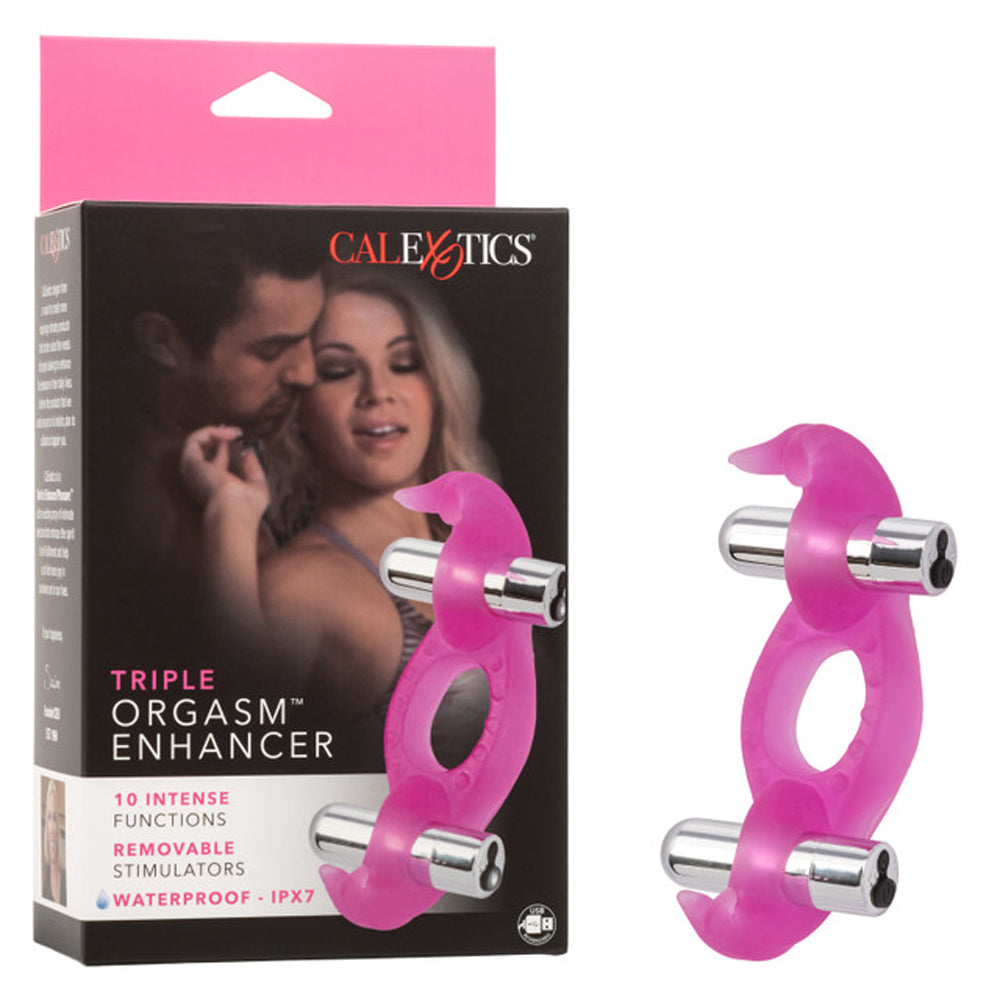 Silicone Triple Orgasm Erection Enhancer Pink Rechargeable