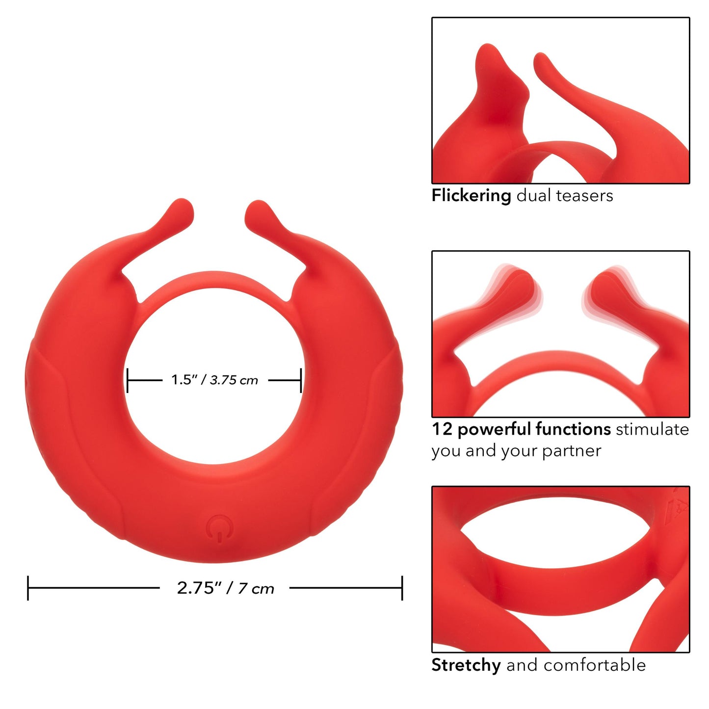 Silicone Rechargeable Taurus Enhancer - Red