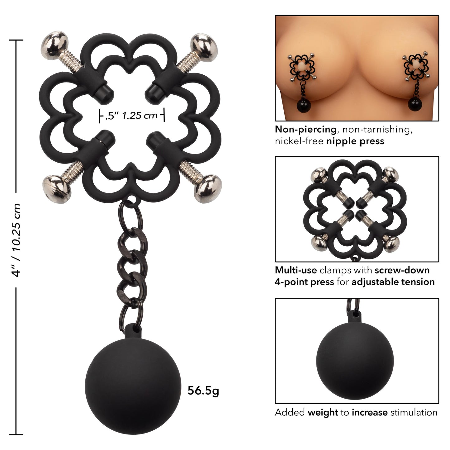 Nipple Grips Power Grip 4-Point Weighted Nipple Press