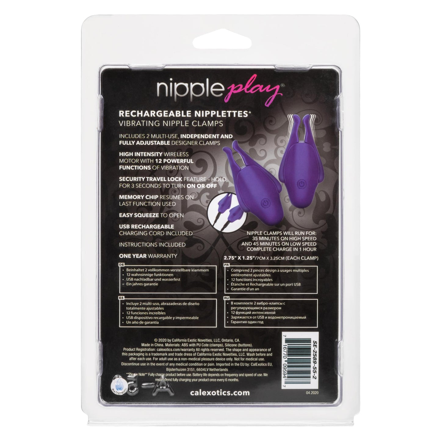 Nipple Play Rechargeable Nipplettes - Purple