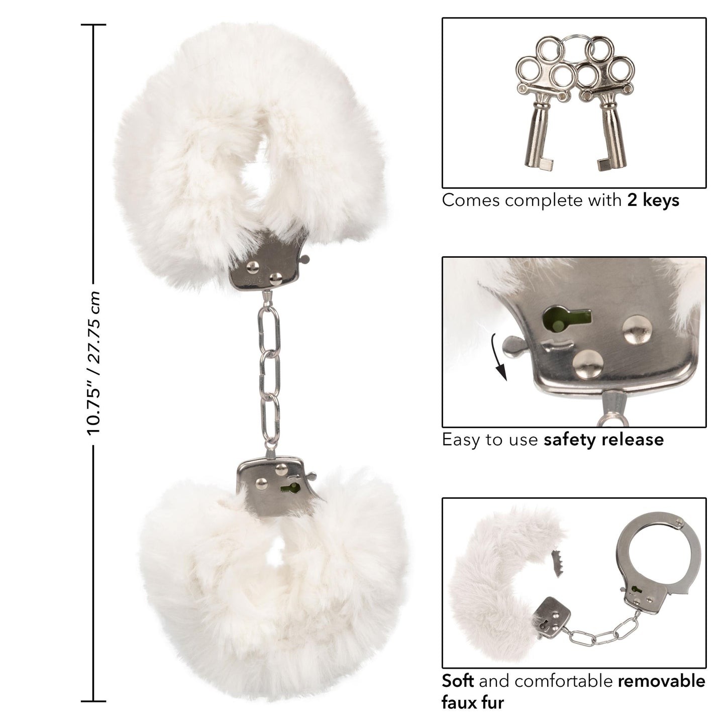 Ultra Fluffy Furry Cuffs - White