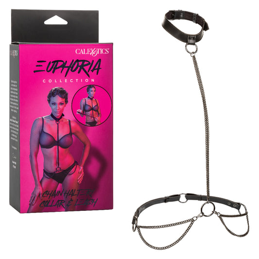 Euphoria Collection Chain Halter/collar and Leash - Black