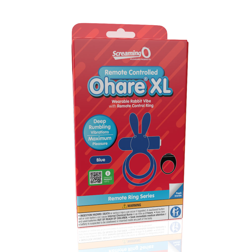 Screaming O Remote Controlled Ohare XL Vibrating Ring - Blue