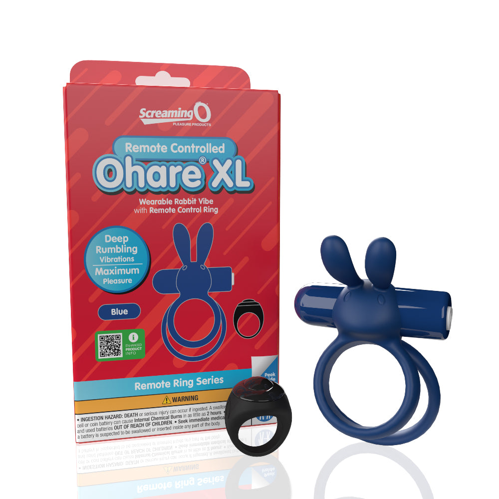 Screaming O Remote Controlled Ohare XL Vibrating Ring - Blue