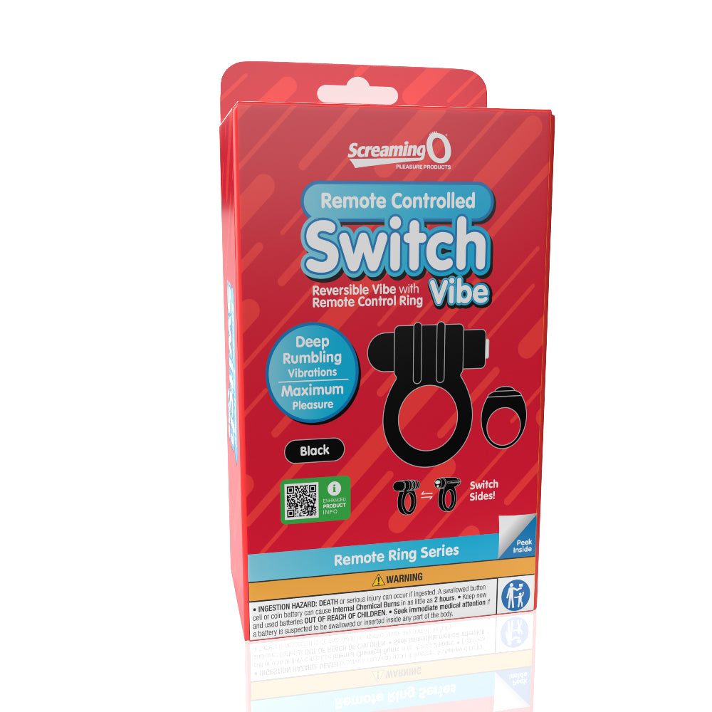 Screaming O Remote Controlled Switch Vibrating Ring - Black