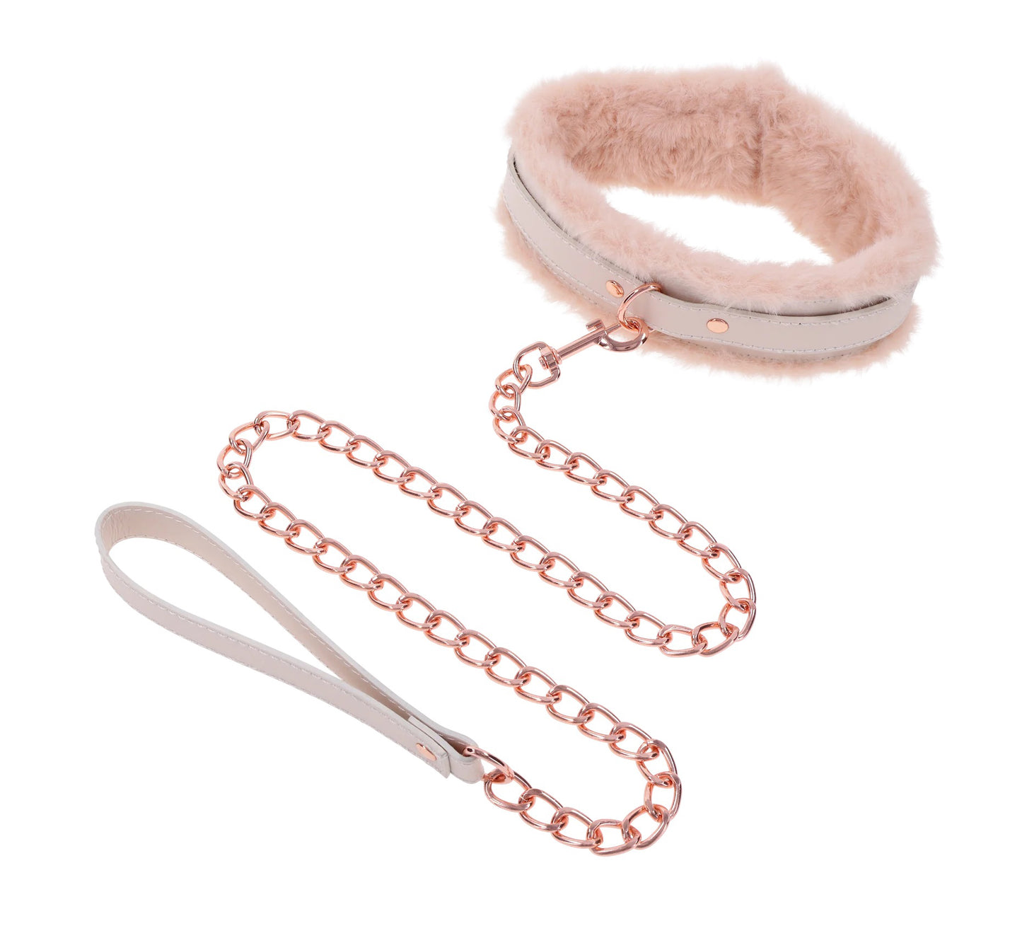 Peaches ‘N Creame Fur Collar and Leash - Pink