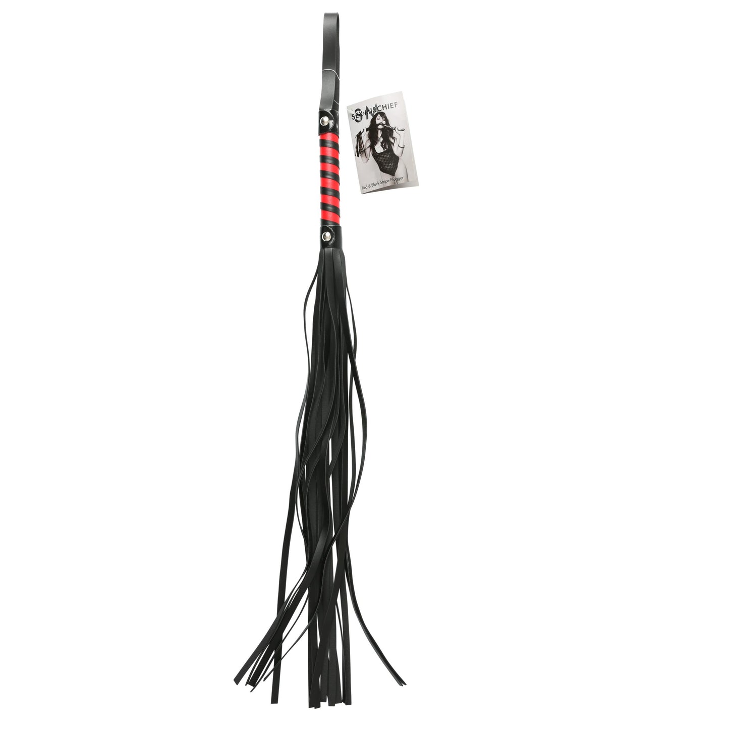 Sex and Mischief Stripe Flogger - Red and Black