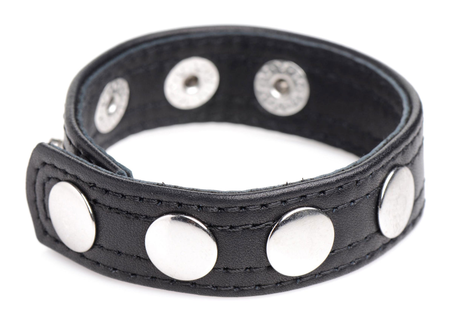 Cock Gear Leather Speed Snap Cock Ring - Black