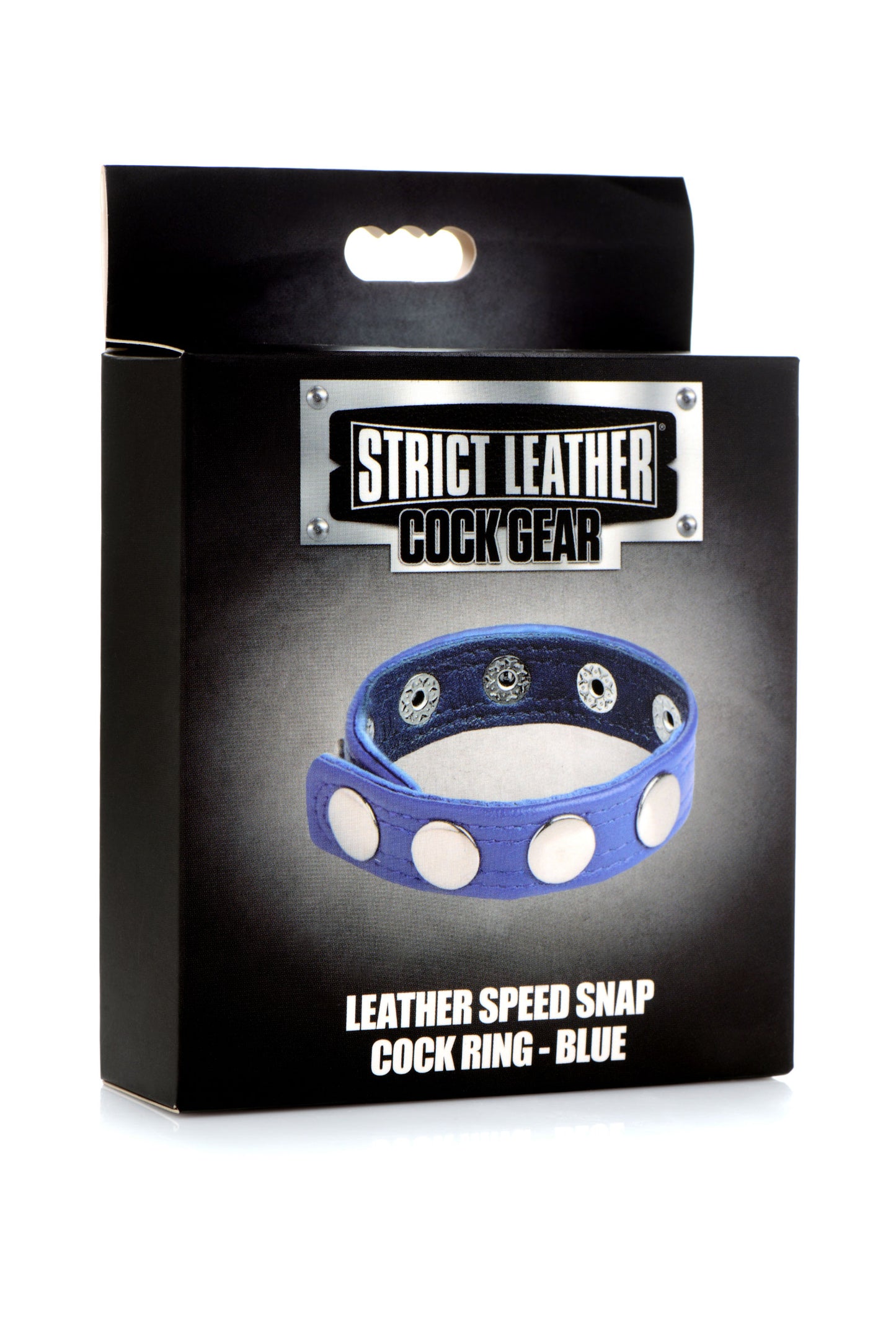 Cock Gear Leather Speed Snap Cock Ring - Blue