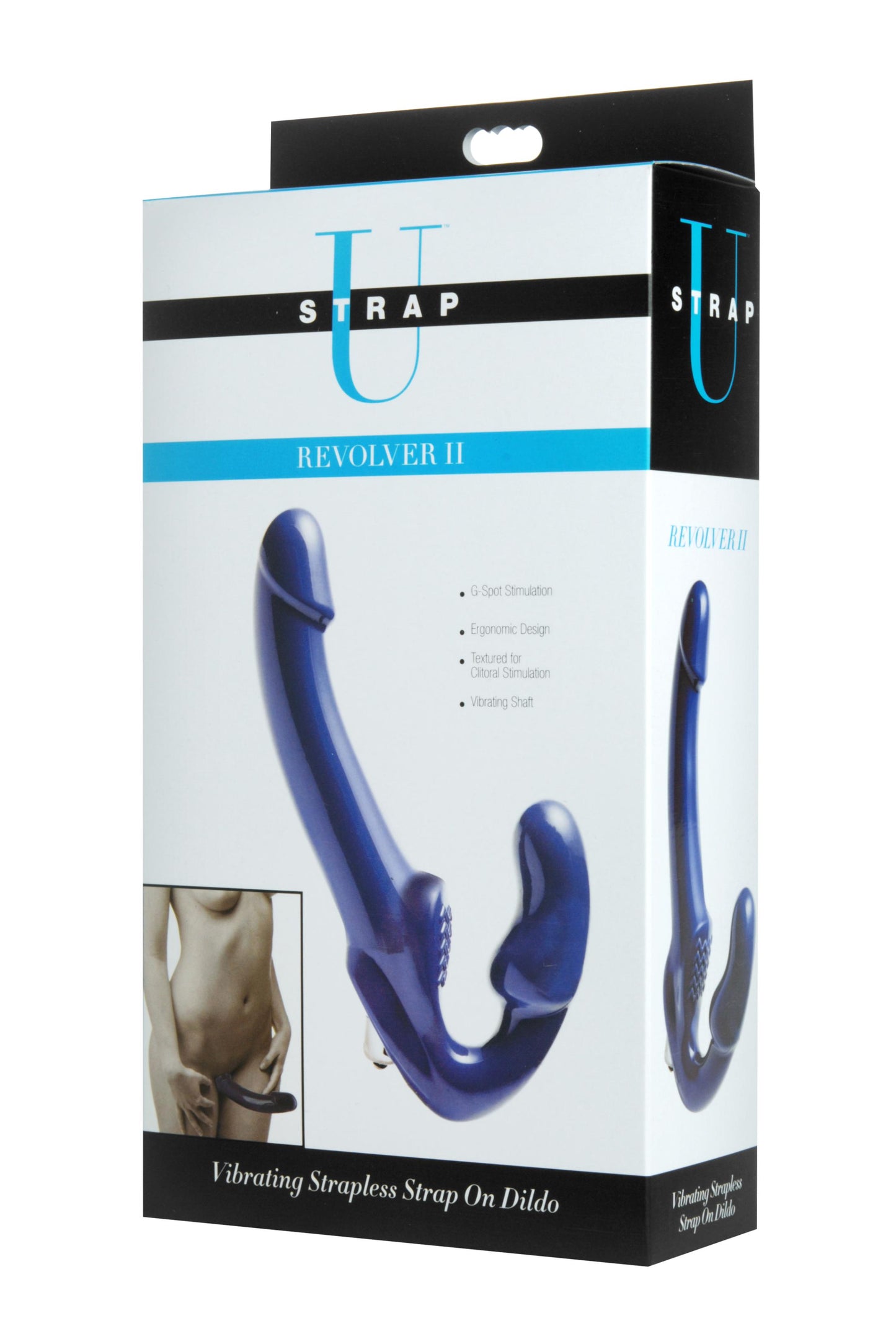 Revolver II Vibrating Strapless Strap on Dildo - Blue