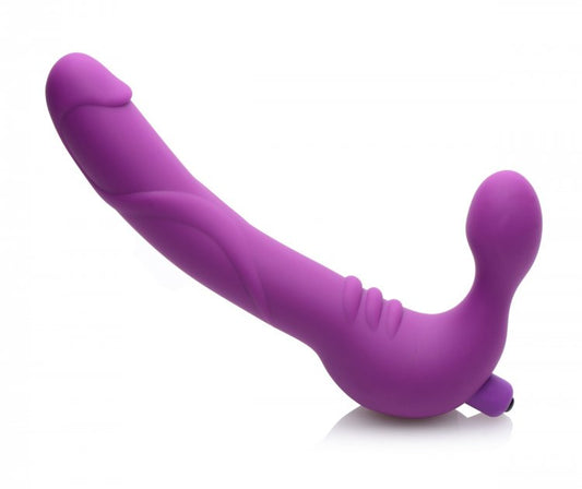 Royal Revolver Vibrating Strapless Strap- on Dildo - Purple