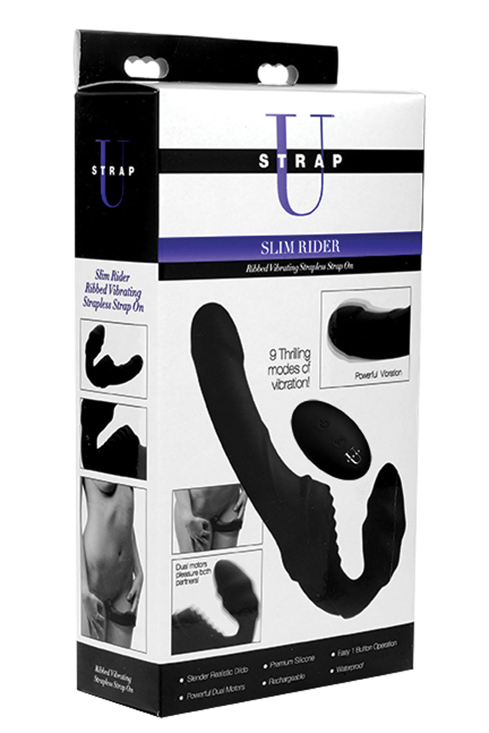 Pro Rider 9x Vibrating Silicone Strapless Strap on With Remote Control