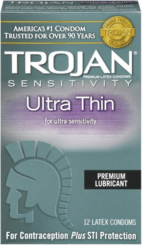 Trojan Sensitivity Ultra Thin Lubricated Condoms - 12 Pack