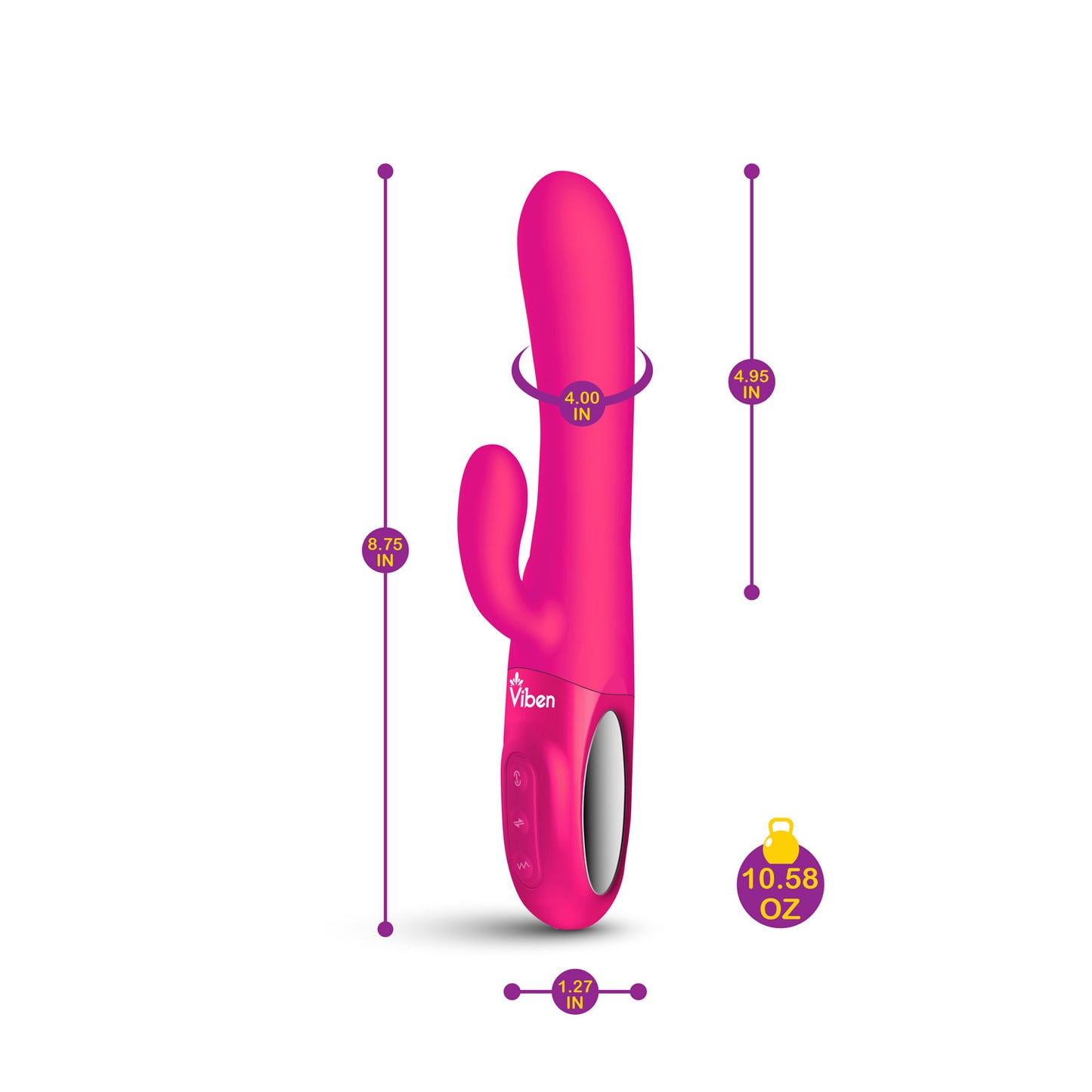 Hypnotic - Hot Pink - Thrusting Rabbit with Swinging Clitoral Stimulator