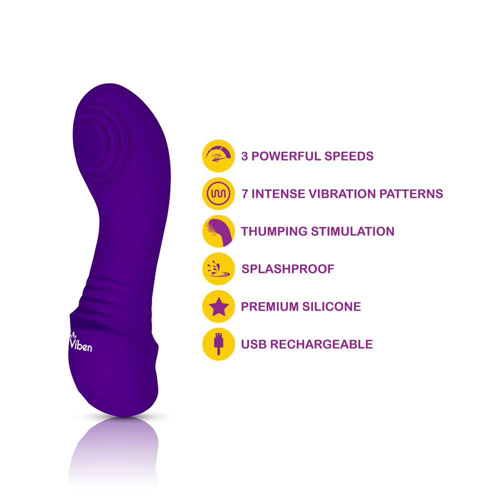 Sabela - Violet - Intense Mini G-Spot Vibe With Thumping Pad