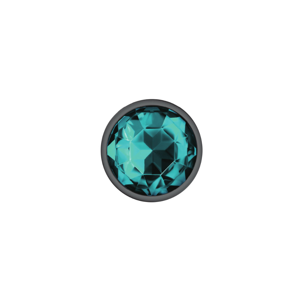 Cheeky Charms-Gunmetal Metal Butt Plug- Round-Teal-Medium