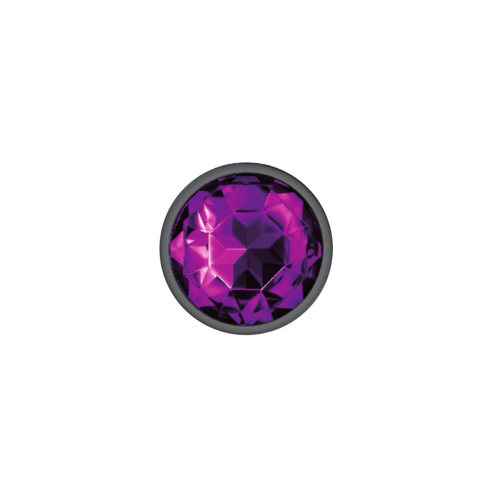 Cheeky Charms-Gunmetal Metal Butt Plug- Round-Deep Purple-Medium