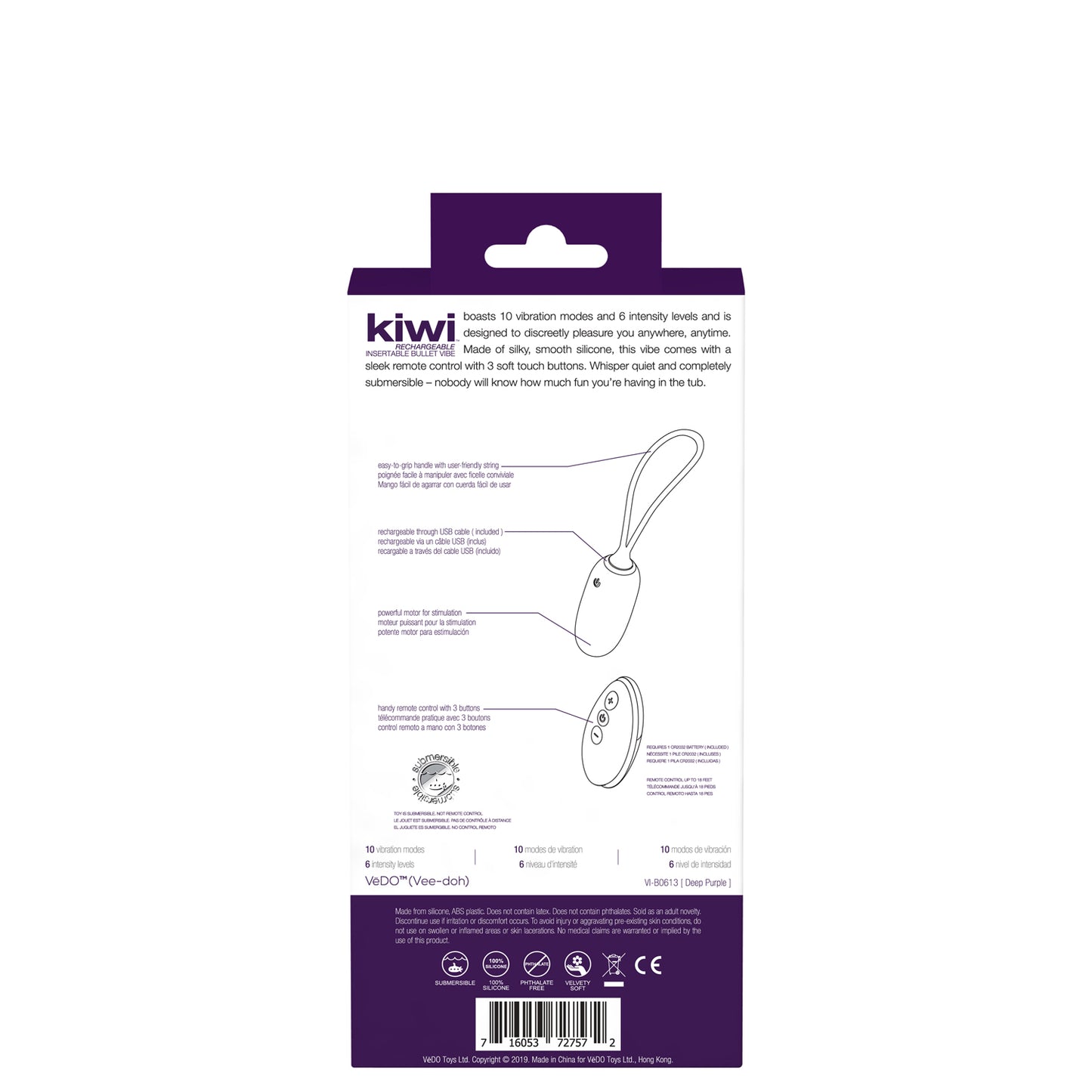 Kiwi Rechargeable Insertable Bullet - Deep Purple