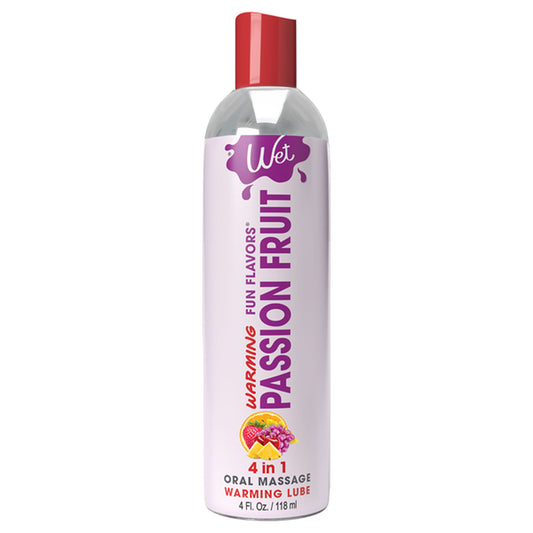 Wet Warming Fun Flavors - Passion Fruit - 4 in 1 Lubricant 4 Oz