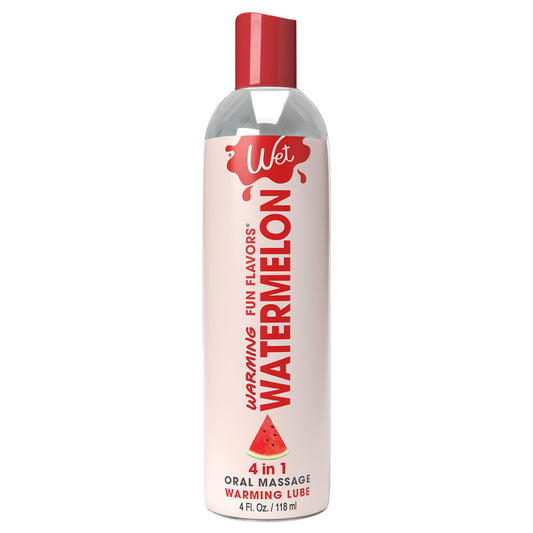 Wet Warming Fun Flavors - Watermelon - 4 in 1 Lubricant 4 Oz