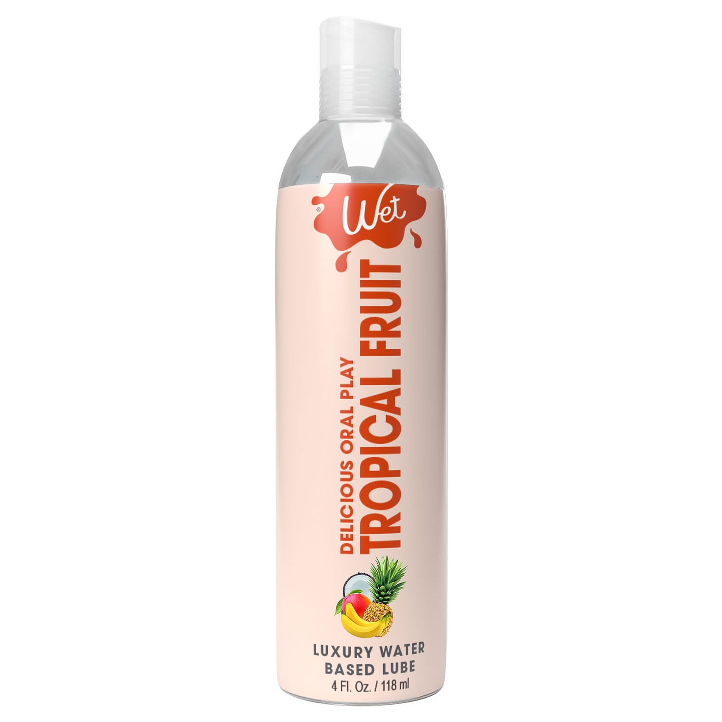 Wet Delicious Oral Play - Tropical Fruit - Waterbased Flavored Lubricant 4 Oz