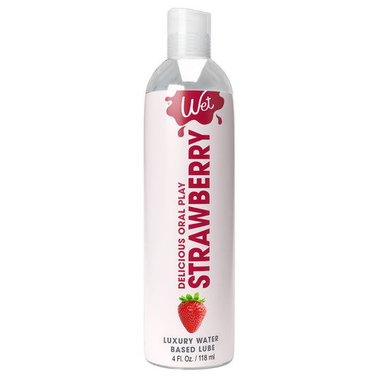 Wet Delicious Oral Play - Strawberry - Waterbased Flavored Lubricant 4 Oz