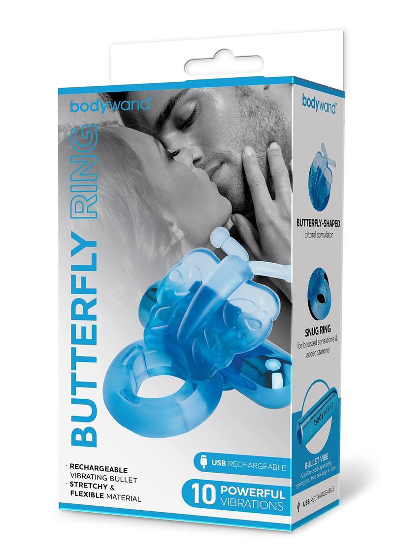 Bodywand Rechargeable Butterfly Ring - Blue