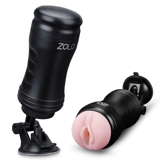 Zolo Solo Flesh Discreet Suction Mounted Masturbator - Black