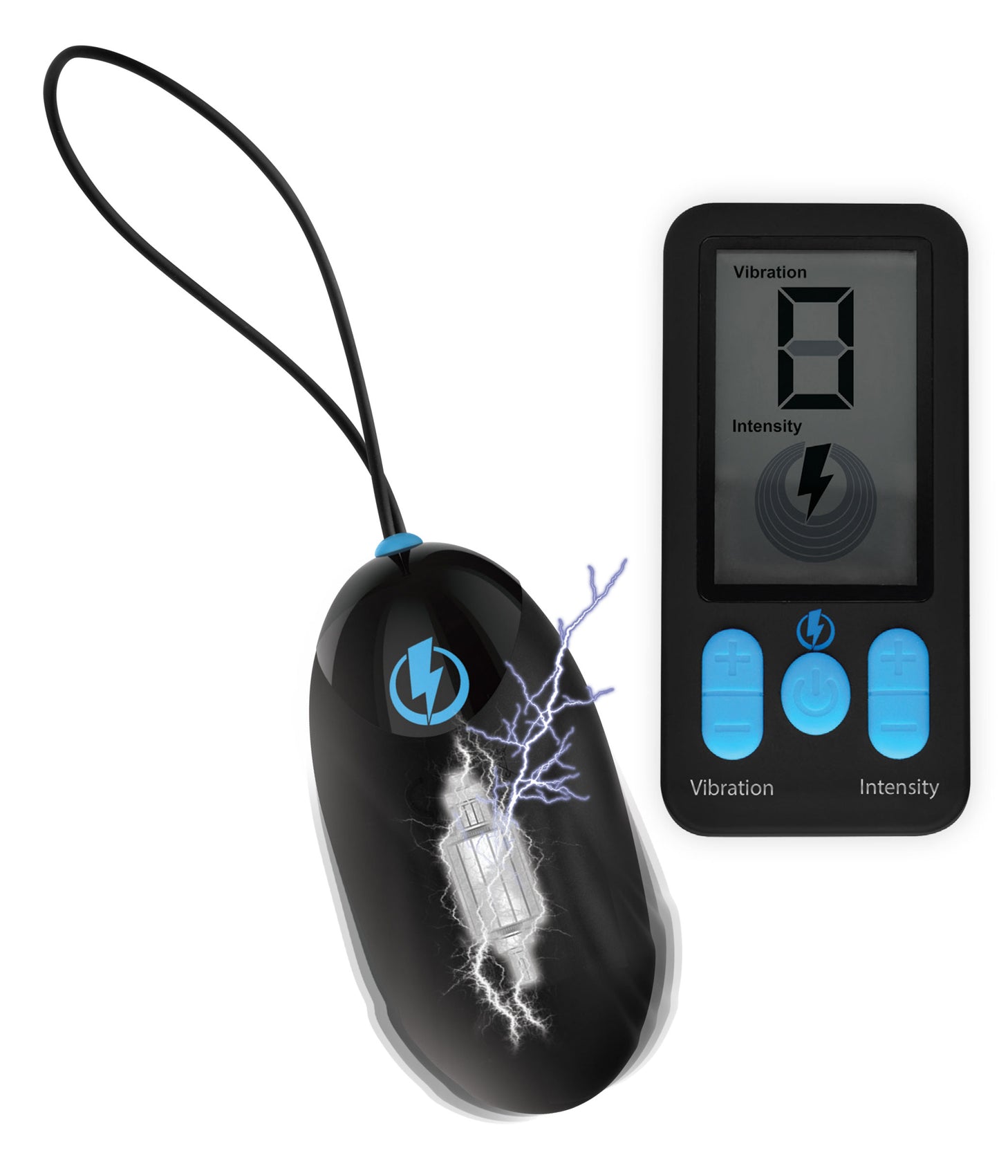 E-Stim Pro Silicone Vibrating Egg With Remote Control - Black