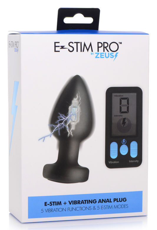 E-Stim and Vibrating Anal Plug - Black