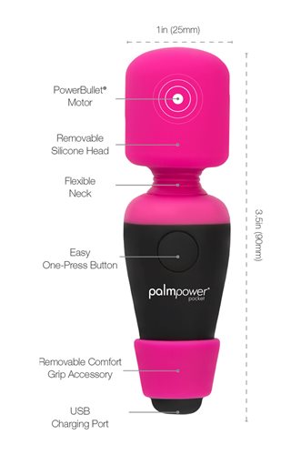 Palm Power Pocket Massager Fuchsia