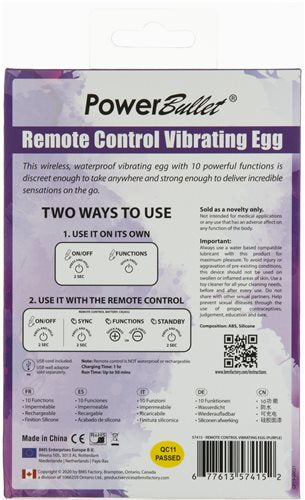 Powerbullet Remote Control Egg Purple