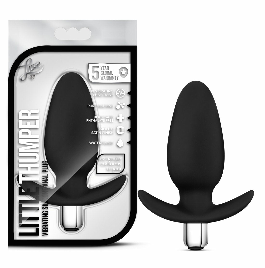 Luxe Little Thumper Black Anal Plug