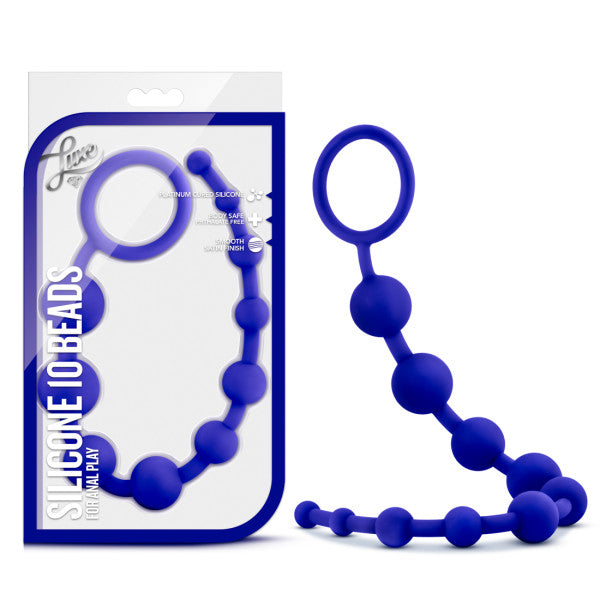 Luxe Silicone 10 Beads Indigo Blue