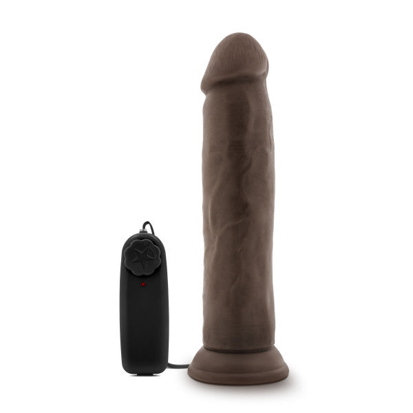 Dr Skin Dr Throb 9.5in Vibrating Cock W/ Suction Cup Chocolate