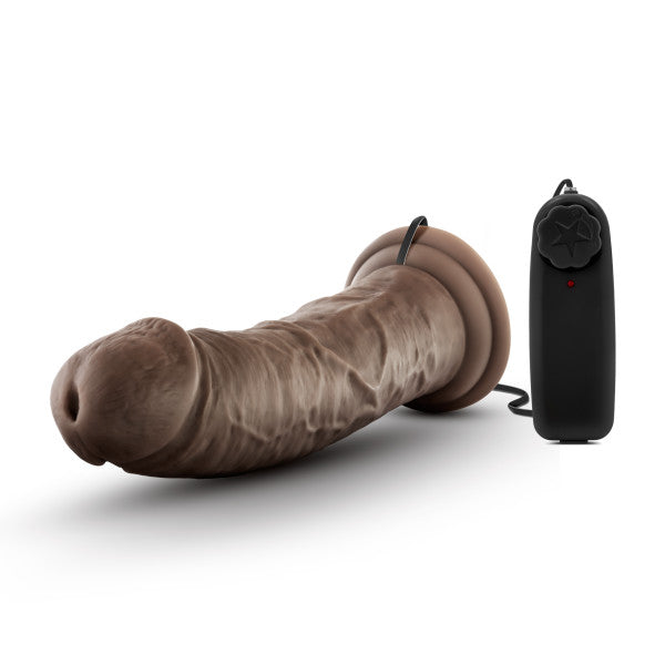 Dr Skin Dr Joe 8in Vibrating Cock W/ Suction Cup Chocolate