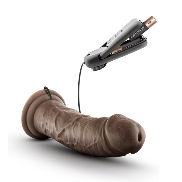 Dr Skin Dr Joe 8in Vibrating Cock W/ Suction Cup Chocolate