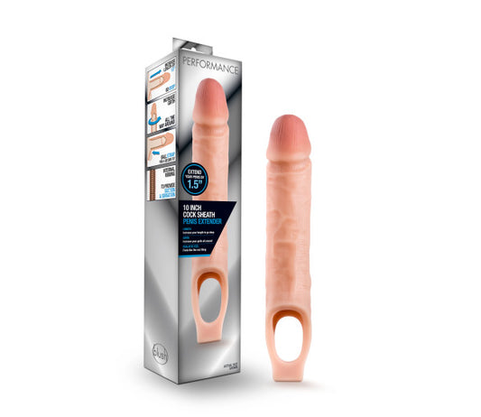 Performance 10in Cock Sheath Penis Extender Vanilla